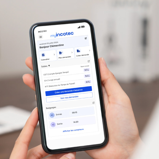 myIncotec application mobile RH sur smartphone gestion des temps collaborateurs