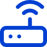 Pictogramme d'un routeur bleu.